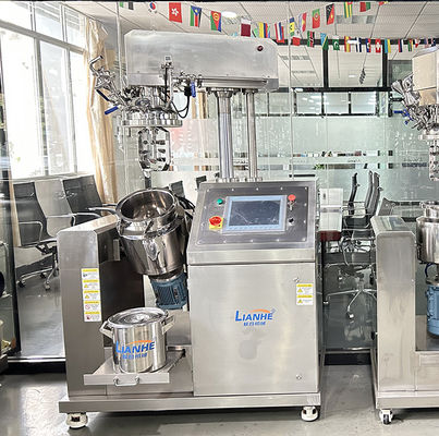 Máquina de elevación hidráulica del mezclador de la crema del homogeneizador del vacío del control del PLC de 20 litros