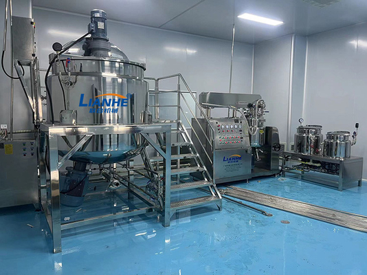 La cadena de producción de los cosméticos mezclador homogéneo del champú pega la máquina de emulsión poner crema