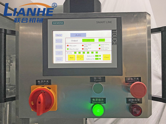 El PLC 12 equipa con inyector la línea de etiquetado que capsula de la máquina de rellenar del jabón líquido de la ducha de la loción automática del gel