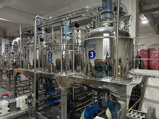 Mezclador de emulsión del ungüento de la goma del homogeneizador de la máquina cosmética de la fabricación del PLC 1000L