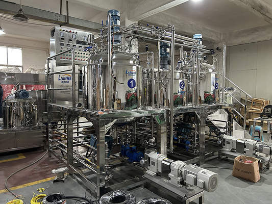 Mezclador de emulsión del ungüento de la goma del homogeneizador de la máquina cosmética de la fabricación del PLC 1000L