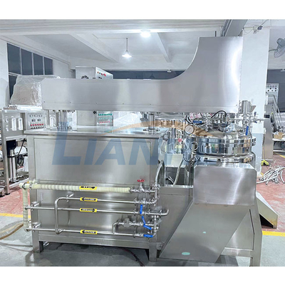 El alto mezclador poner crema cosmético 200L del emulsor del esquileo cuece control del PLC al vapor de la calefacción